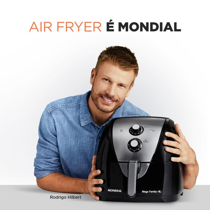 Fritadeira Eletrica Air Fryer Mondial AFN‑80‑BI 8L 1900W