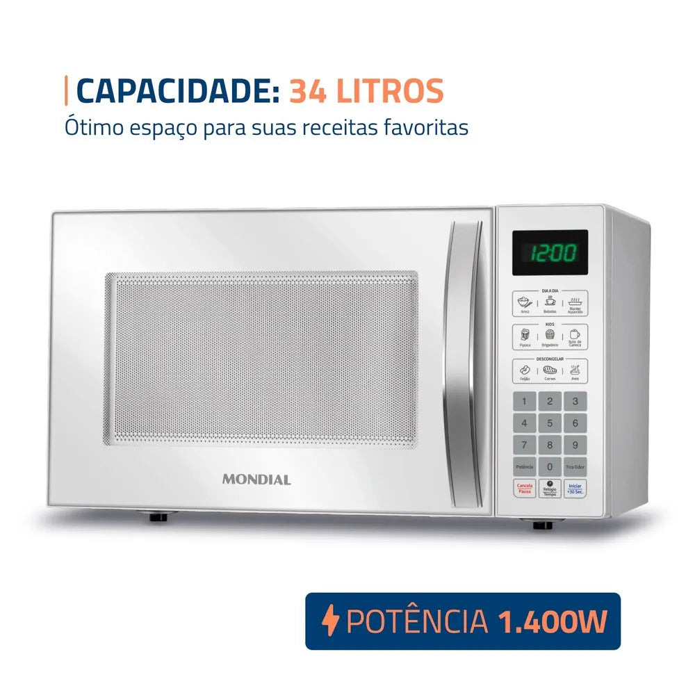 Micro-ondas Mondial Mo-02-34-w Branco 20l 1400w 60hz