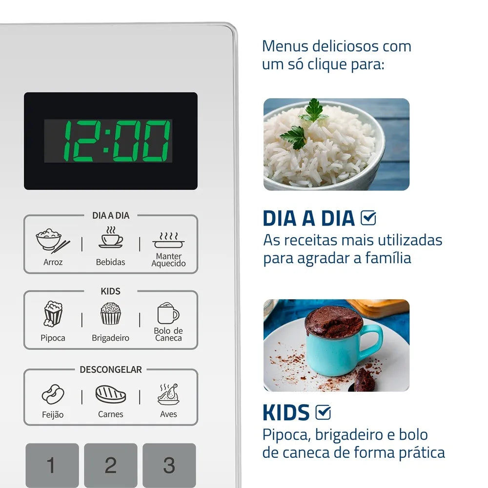 Micro-ondas Mondial Mo-02-34-w Branco 20l 1400w 60hz
