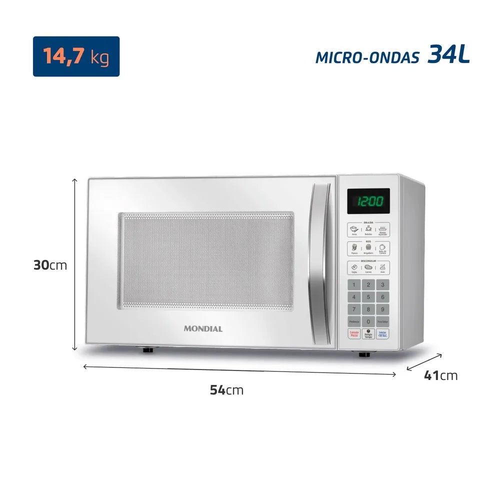 Micro-ondas Mondial Mo-02-34-w Branco 20l 1400w 60hz