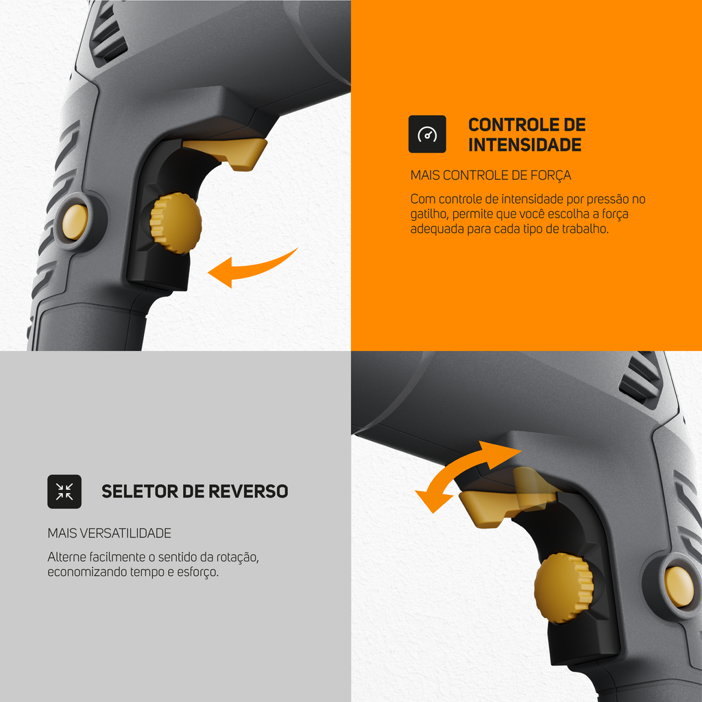 Furadeira Parafusadeira de Impacto Wap 3/8" Wf 700fe 700W