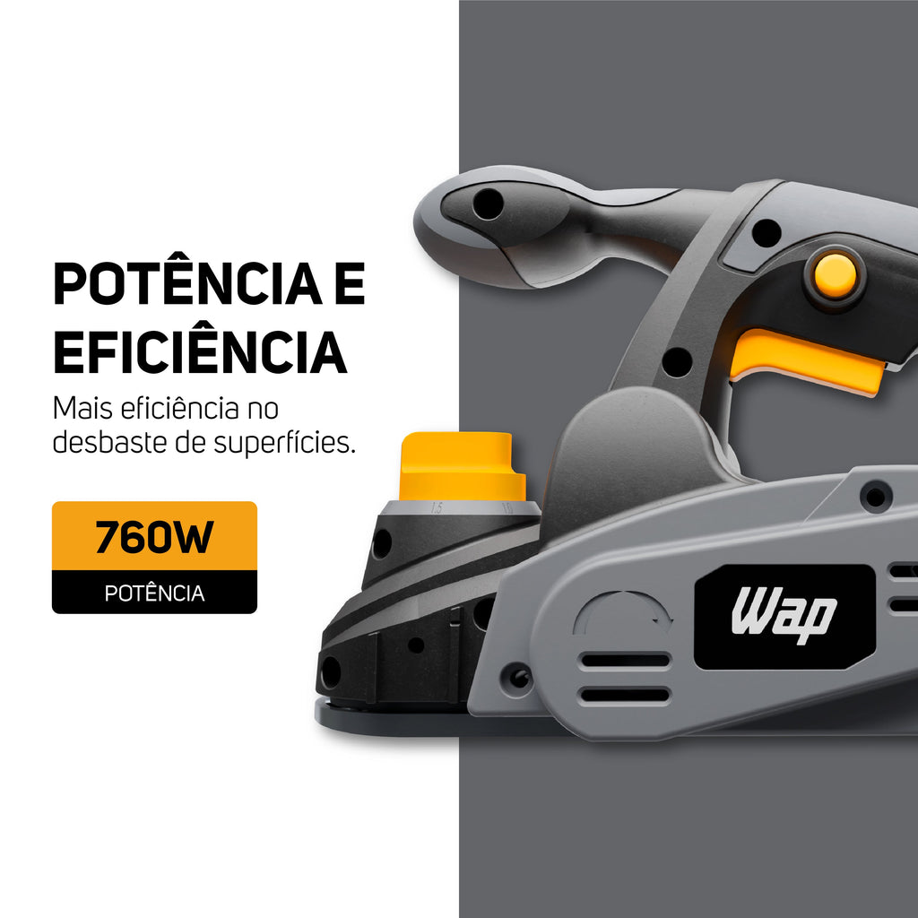 Plaina Elétrica Wap Wf Pe01 Corte Preciso Guia Paralela 760W