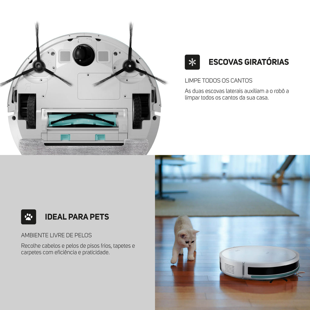 Robô Aspirador Pó Wap Robot W1000 Inteligente Bivolt 40W