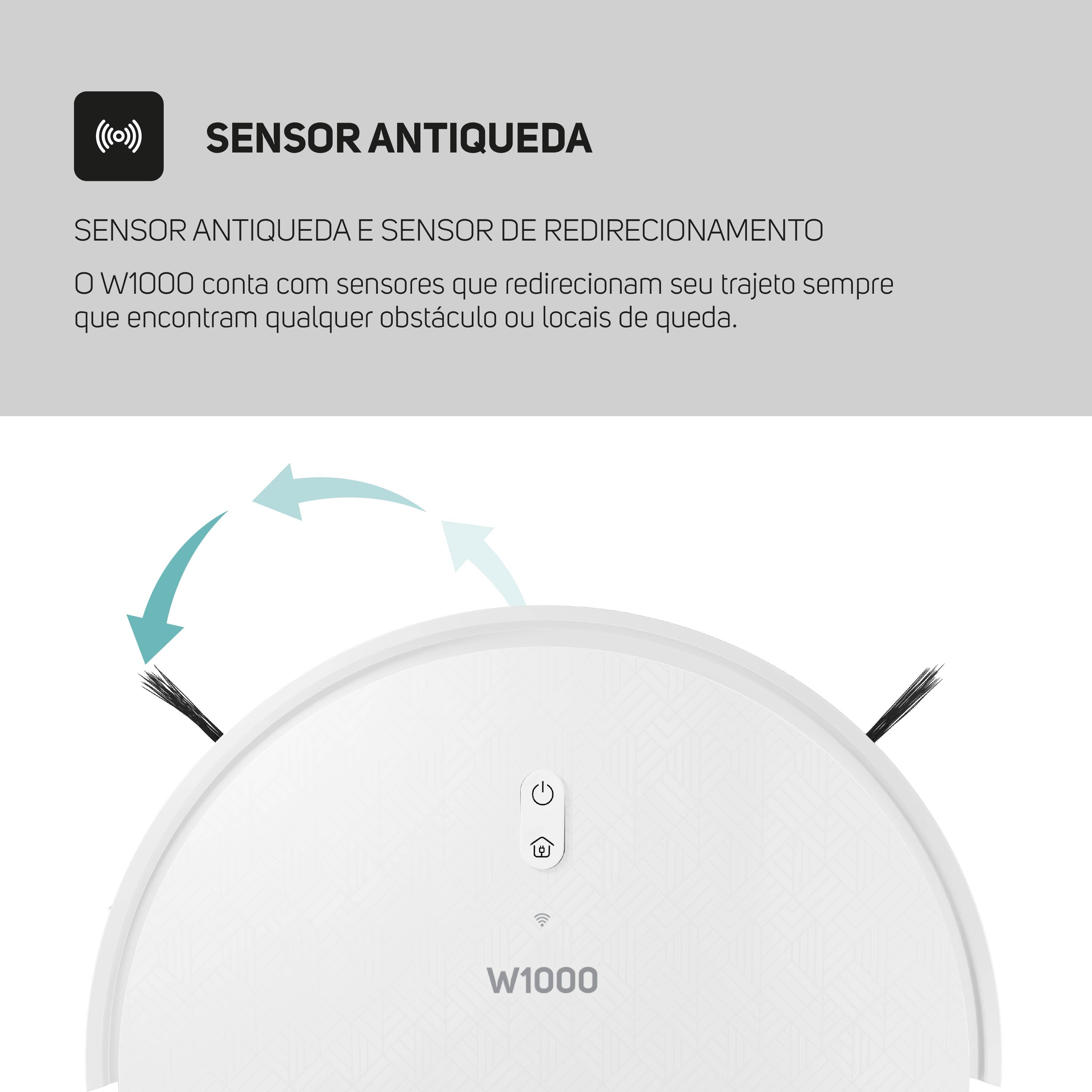 Robô Aspirador Pó Wap Robot W1000 Inteligente Bivolt 40W