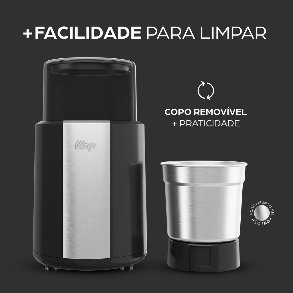 Moedor Café Wap Aroma Wmc200 Grãos Inox Prático Rápido 200W