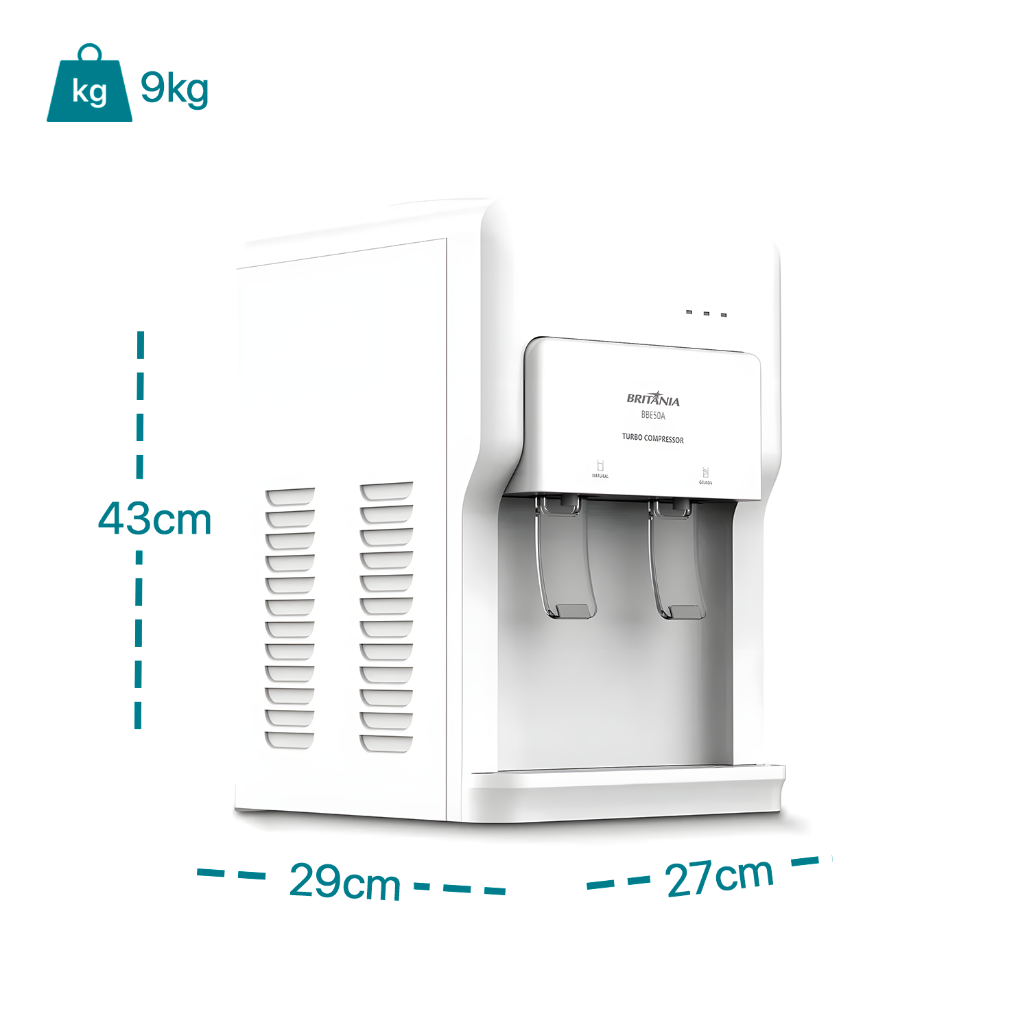 Bebedouro Britânia Bbe50a Eletrônico Água Gelada Natural 160W