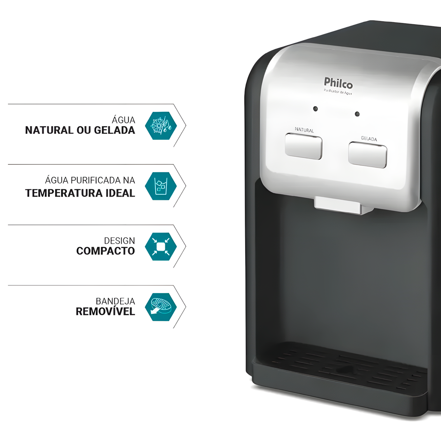 Purificador de Água Philco Ppu11c Bivolt Gelada Natural 70W
