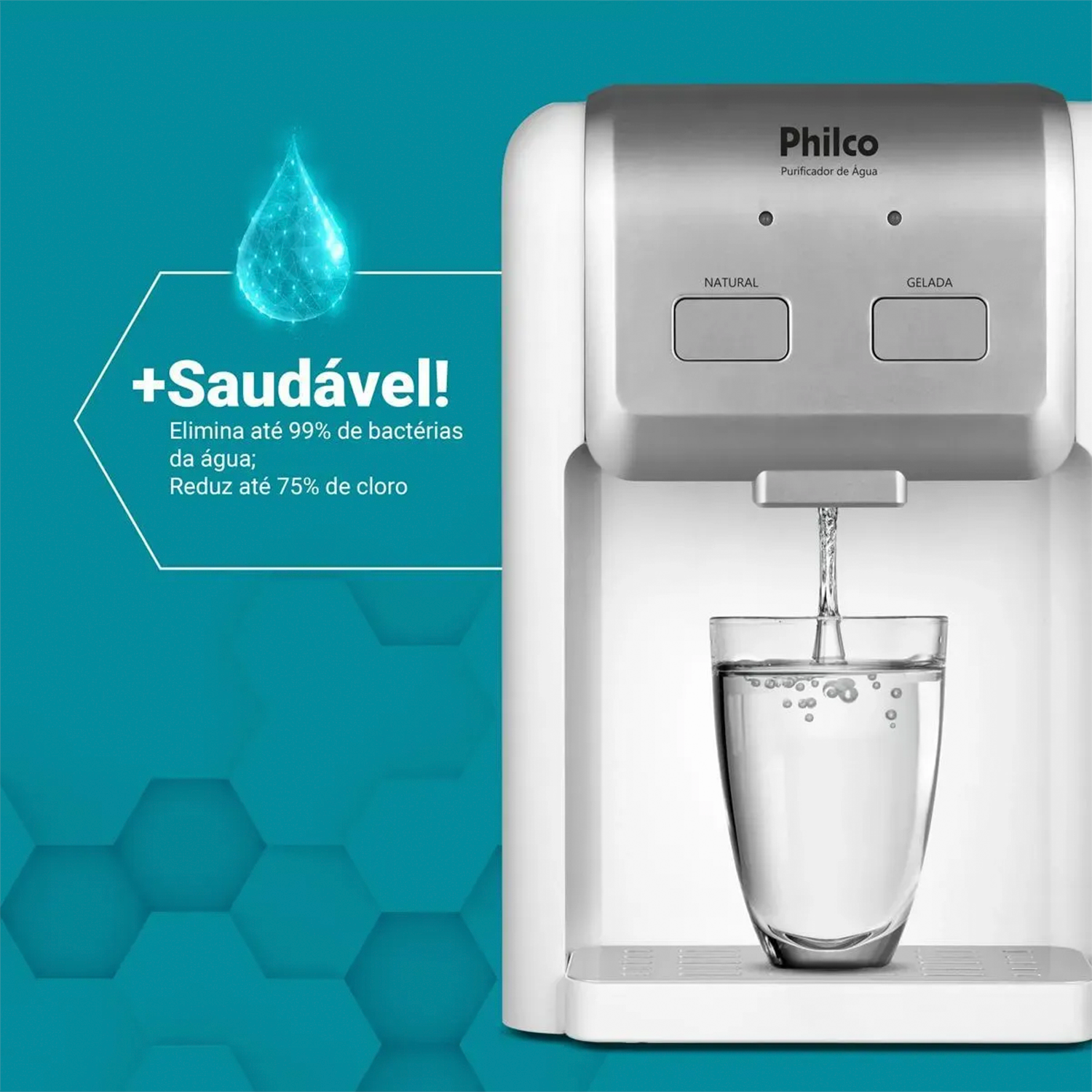 Purificador de Água Philco Ppu11 Bivolt Gelada Natural 70W