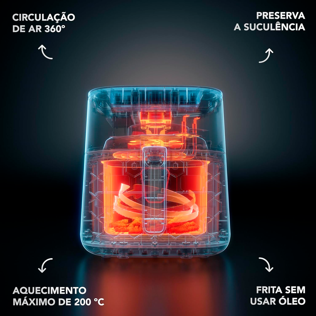 Fritadeira Elétrica Air Fryer Electrolux Eaf45 5,6L 1400w