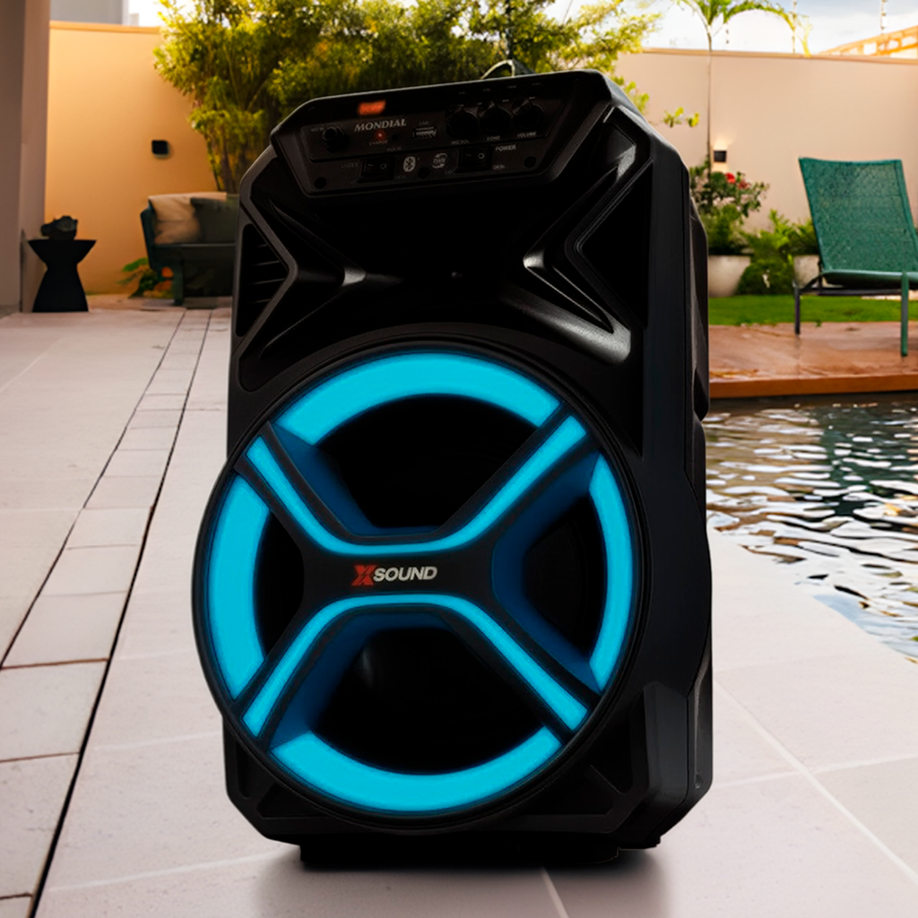 Caixa de Som Amplificadora Mondial CM-400-L com Led 400W