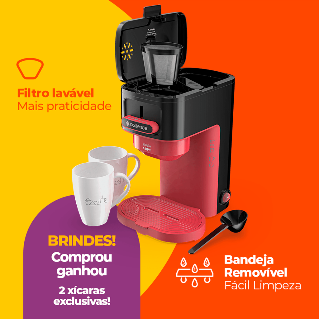 Cafeteira Elétrica Cadence Single Up Caf230 600w 2 Xicaras