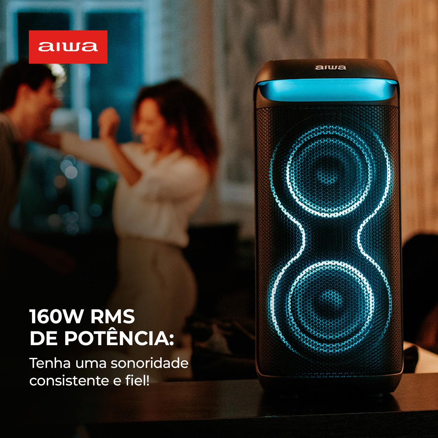 Caixa De Som Amplificada Party Box Aiwa Aws-pb-08 Bluetooth