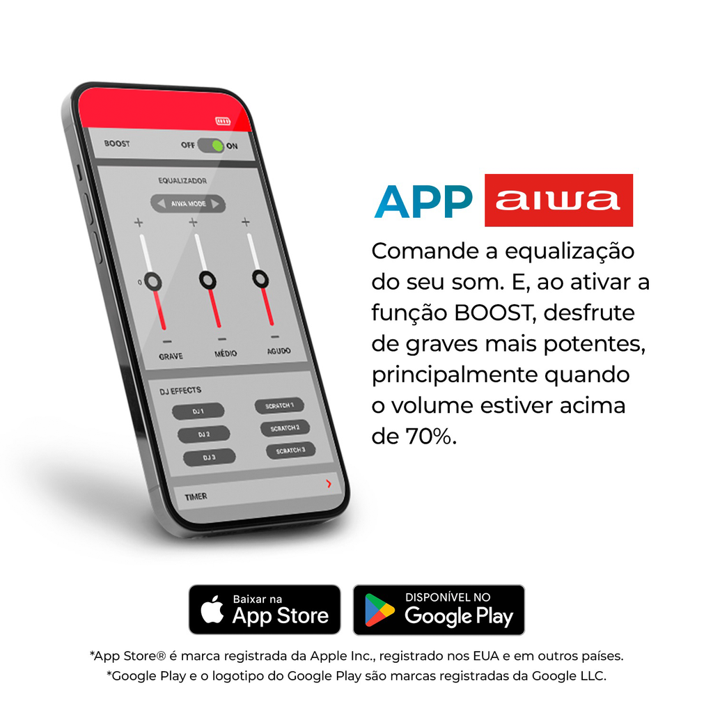 Caixa De Som Amplificada Party Box Aiwa Aws-pb-08 Bluetooth