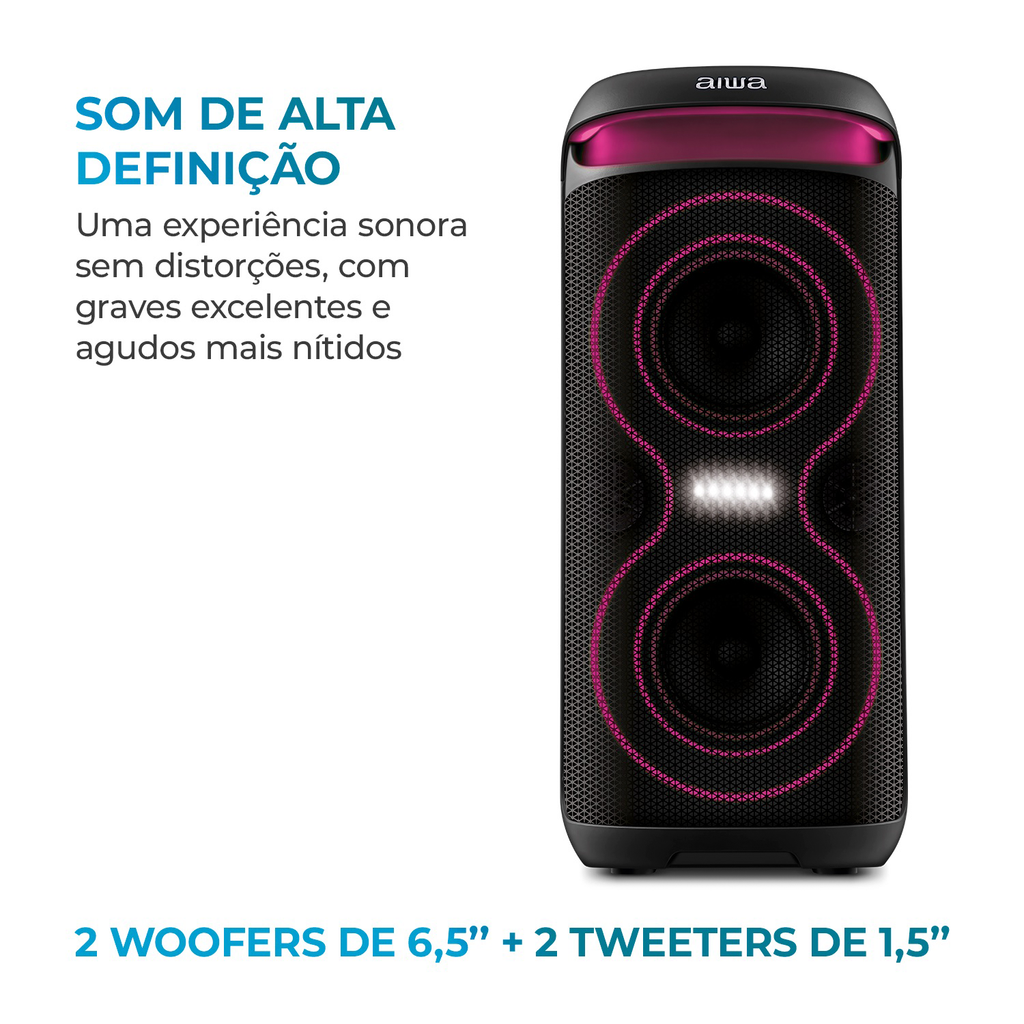 Caixa De Som Amplificada Party Box Aiwa Aws-pb-08 Bluetooth