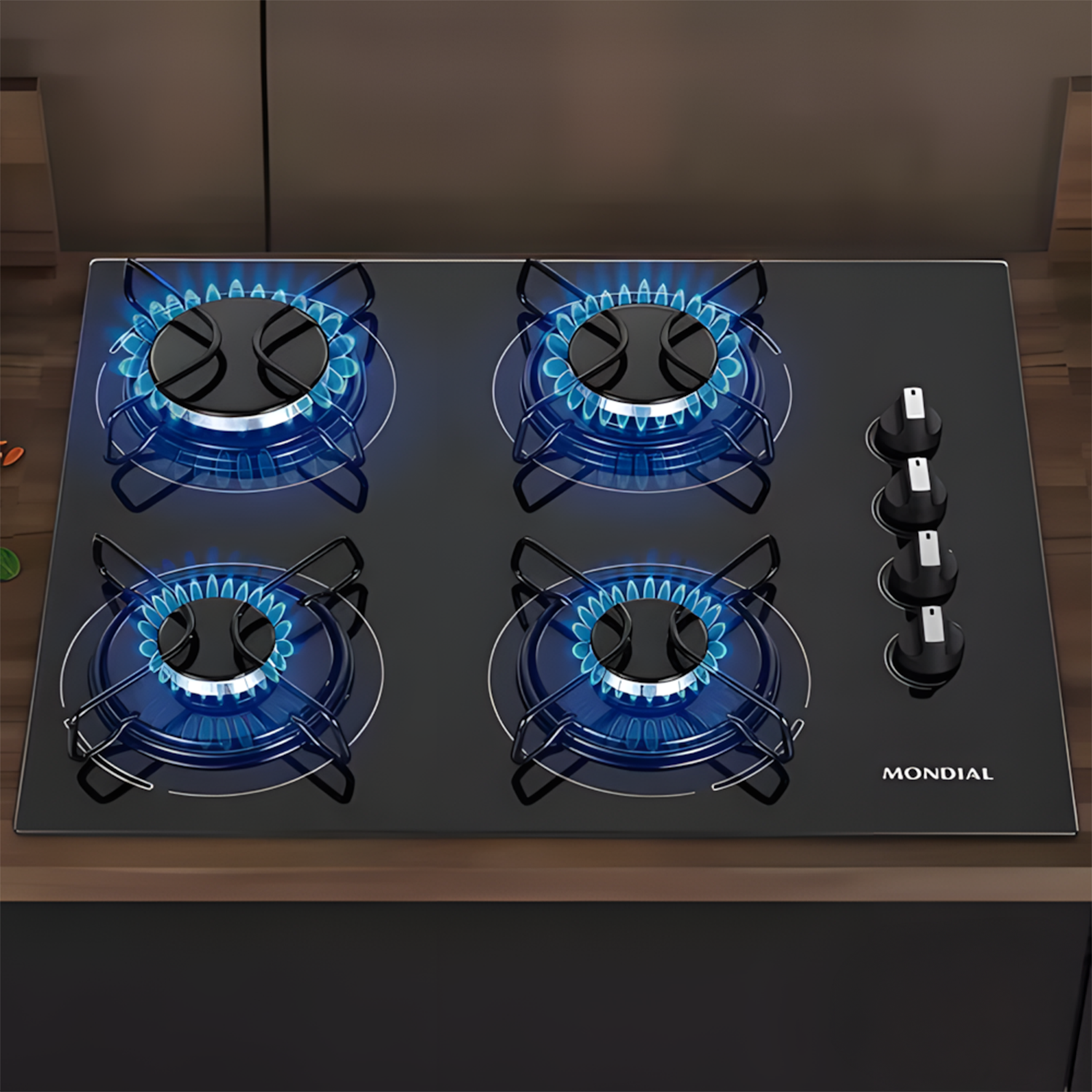 Fogão Cooktop a Gás Mondial CTG-01 Preto e Inoxidável 127V/220V