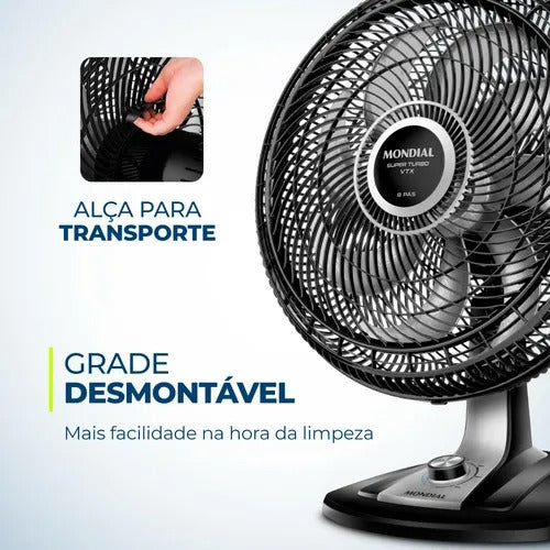 Ventilador De Mesa Mondial Vtx-50-8p Turbo 40cm 140w Loi