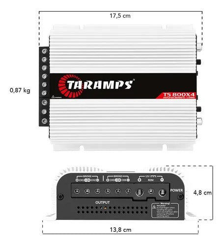 Modulo Amplificador Taramps Ts800 800w Rms 4 Canais 2 Ohms