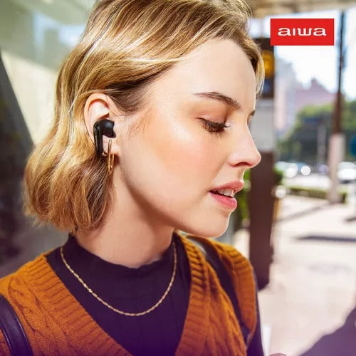 Fone De Ouvido Eardbud Aiwa Ws-eb-04-b Bluetooth Ipx4 Anc
