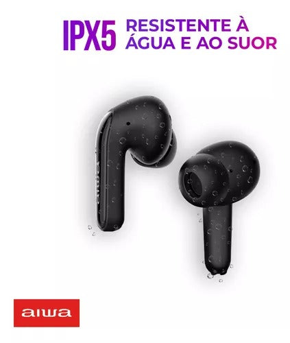 Fone De Ouvido Eardbud Aiwa Ws-eb-04-b Bluetooth Ipx4 Anc