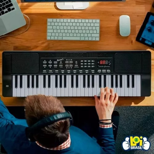 Teclado Musical Para Iniciantes Queens 54 Teclas 12 Musicas