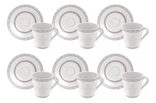 Conjunto De 6 Xicaras Com Pires Porcelana 70ml Tramontina