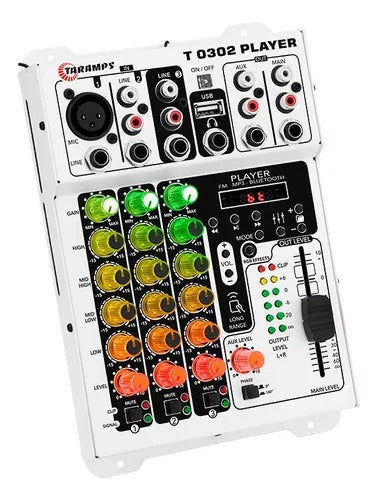 Mesa De Som Taramps T0302 Player 3 Canais 2 Saídas 12v Rgb
