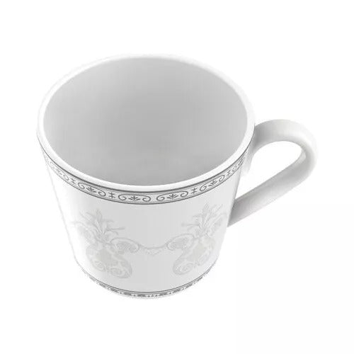 Conjunto De 6 Xicaras Com Pires Porcelana 70ml Tramontina