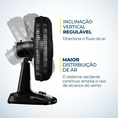 Ventilador De Mesa Mondial Vtx-50-8p Turbo 40cm 140w Loi