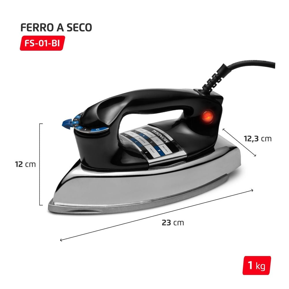 Ferro de Passa Roupa a Seco FS-01-BI Mondial 1250W