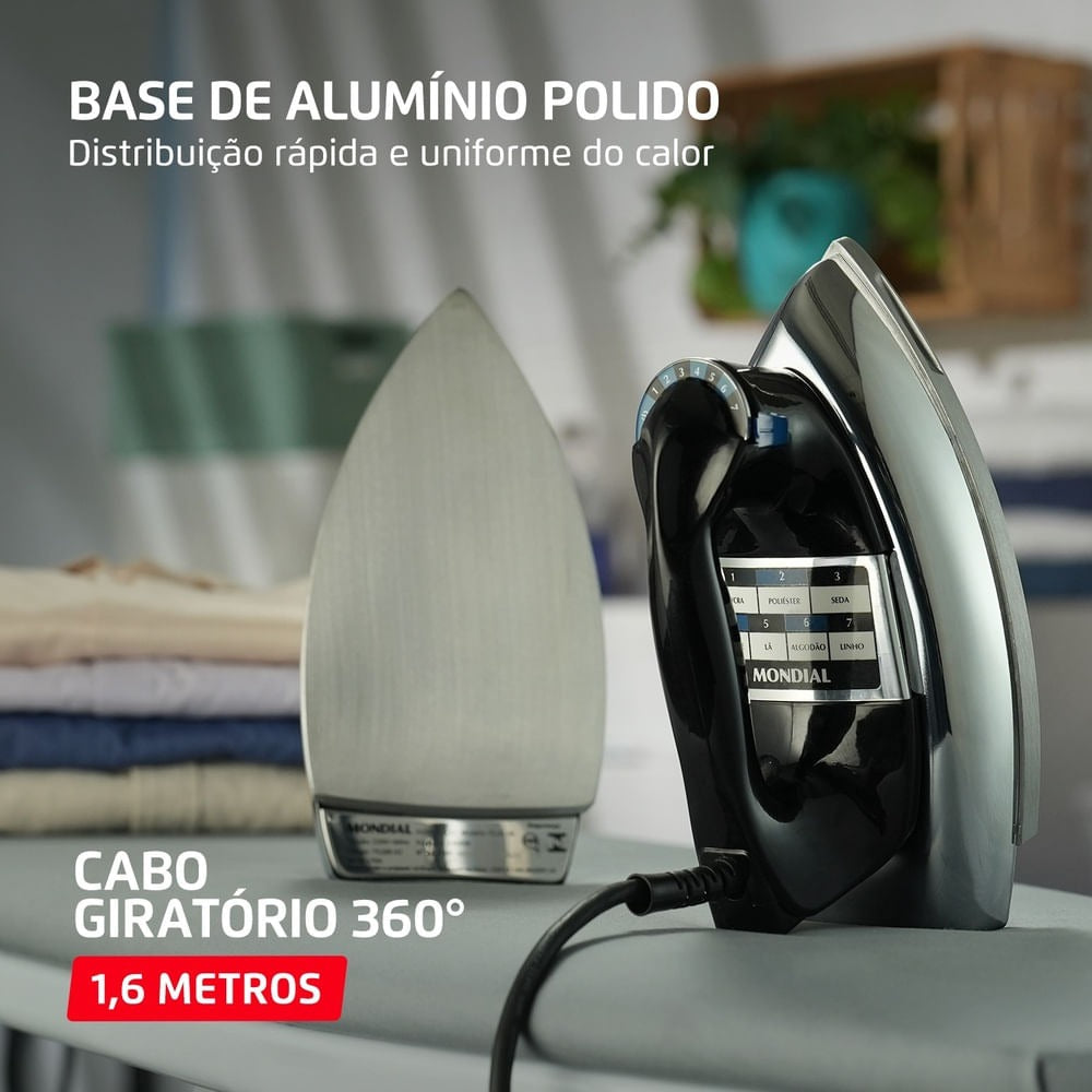 Ferro de Passa Roupa a Seco FS-01-BI Mondial 1250W