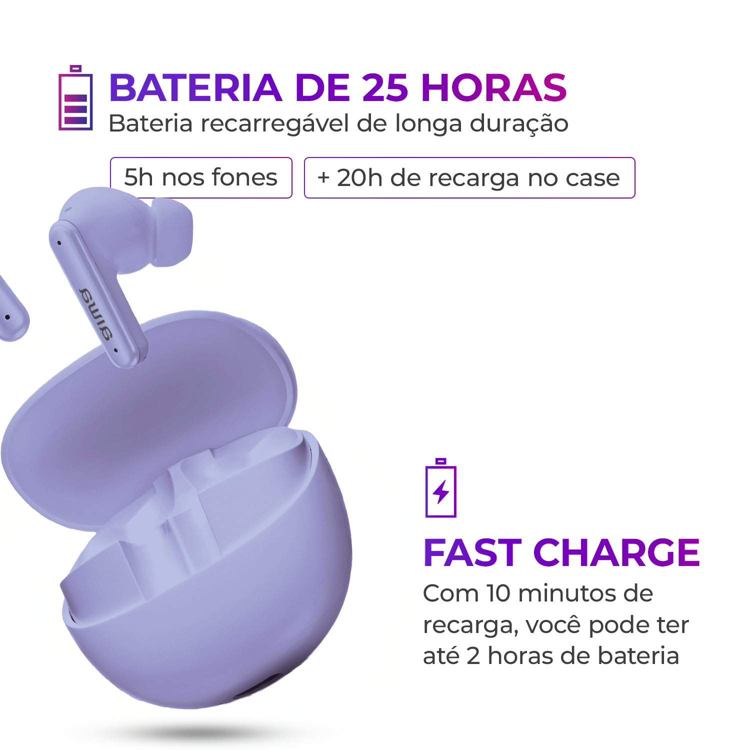 Fone De Ouvido Eardbud Aiwa Aws-eb-04-p Bluetooth Ipx4 Anc