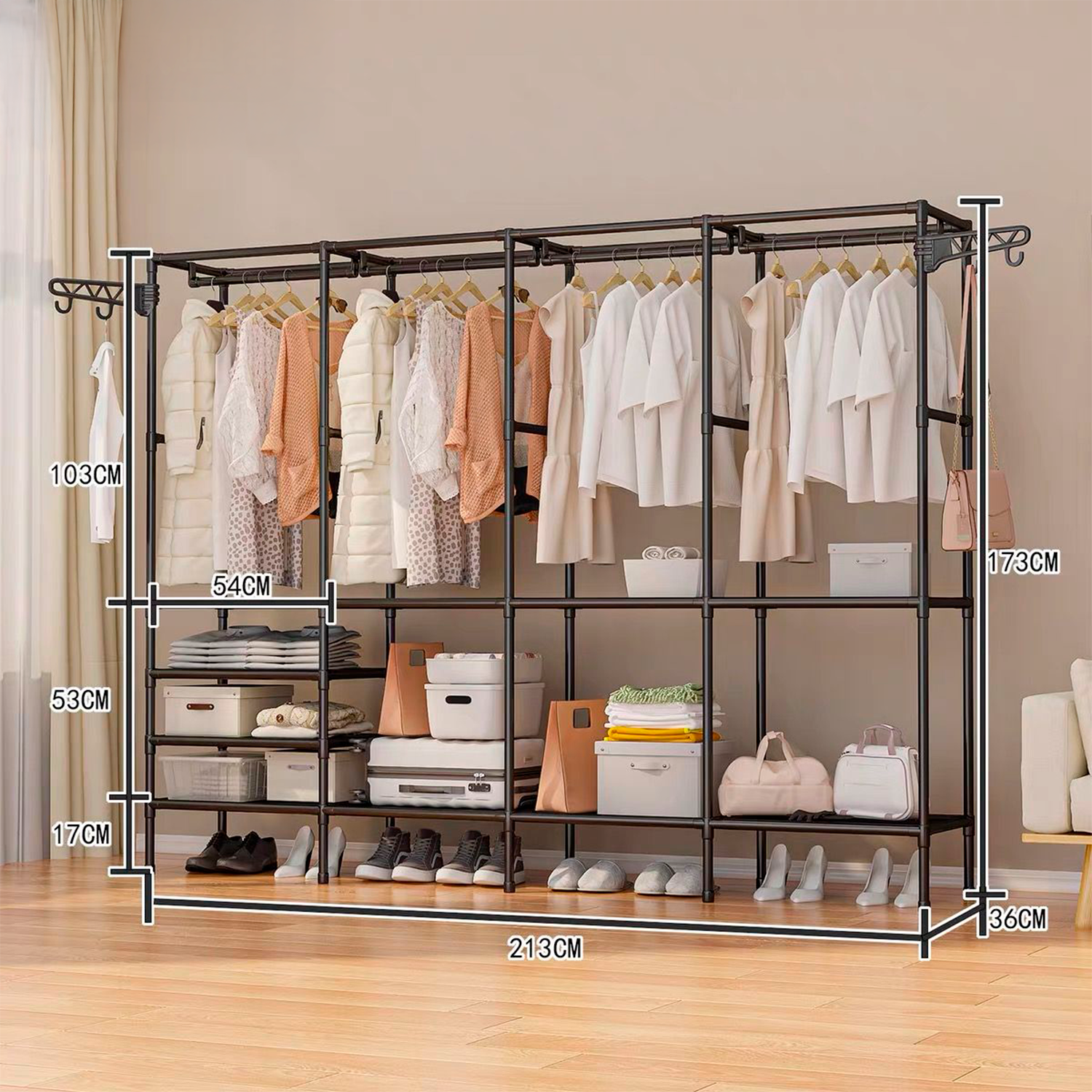 Guarda Roupa Decoteam Dobrável Closet Aberto Organizador Aço