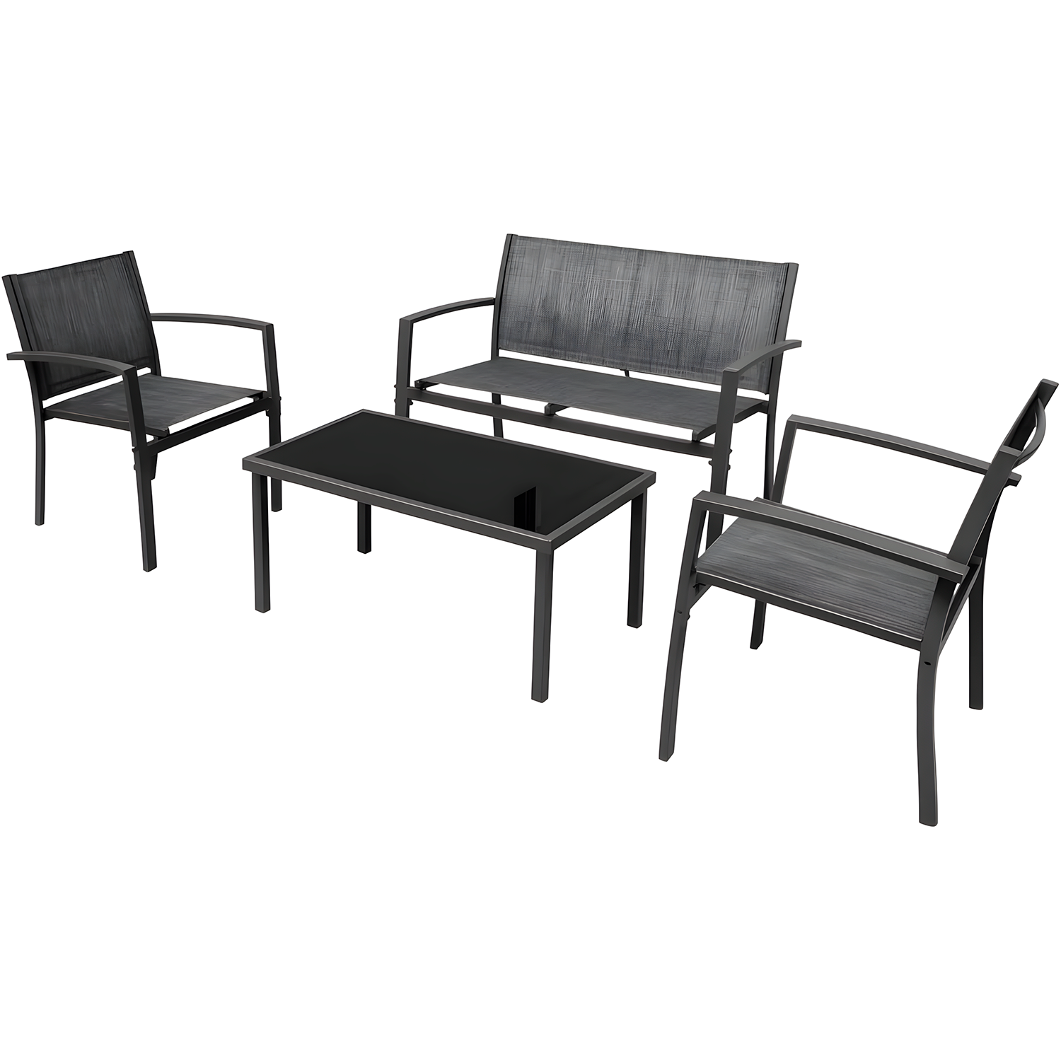 Conjunto Terraço Relax 4 Peças Estrutura Aço Área Externa