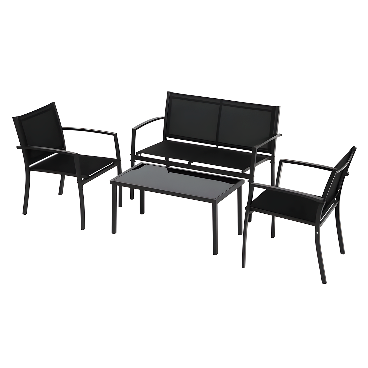 Conjunto Terraço Relax 4 Peças Estrutura Aço Área Externa