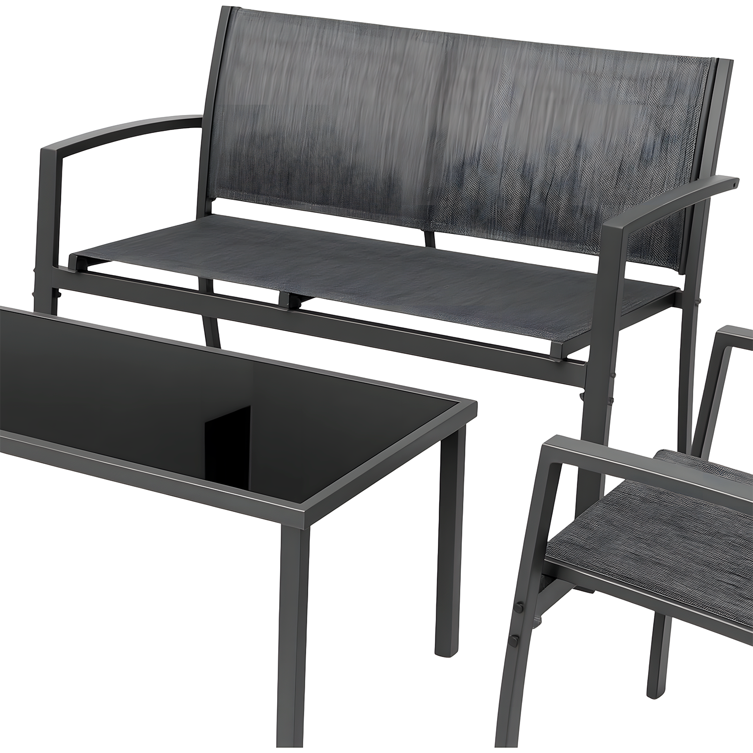 Conjunto Terraço Relax 4 Peças Estrutura Aço Área Externa