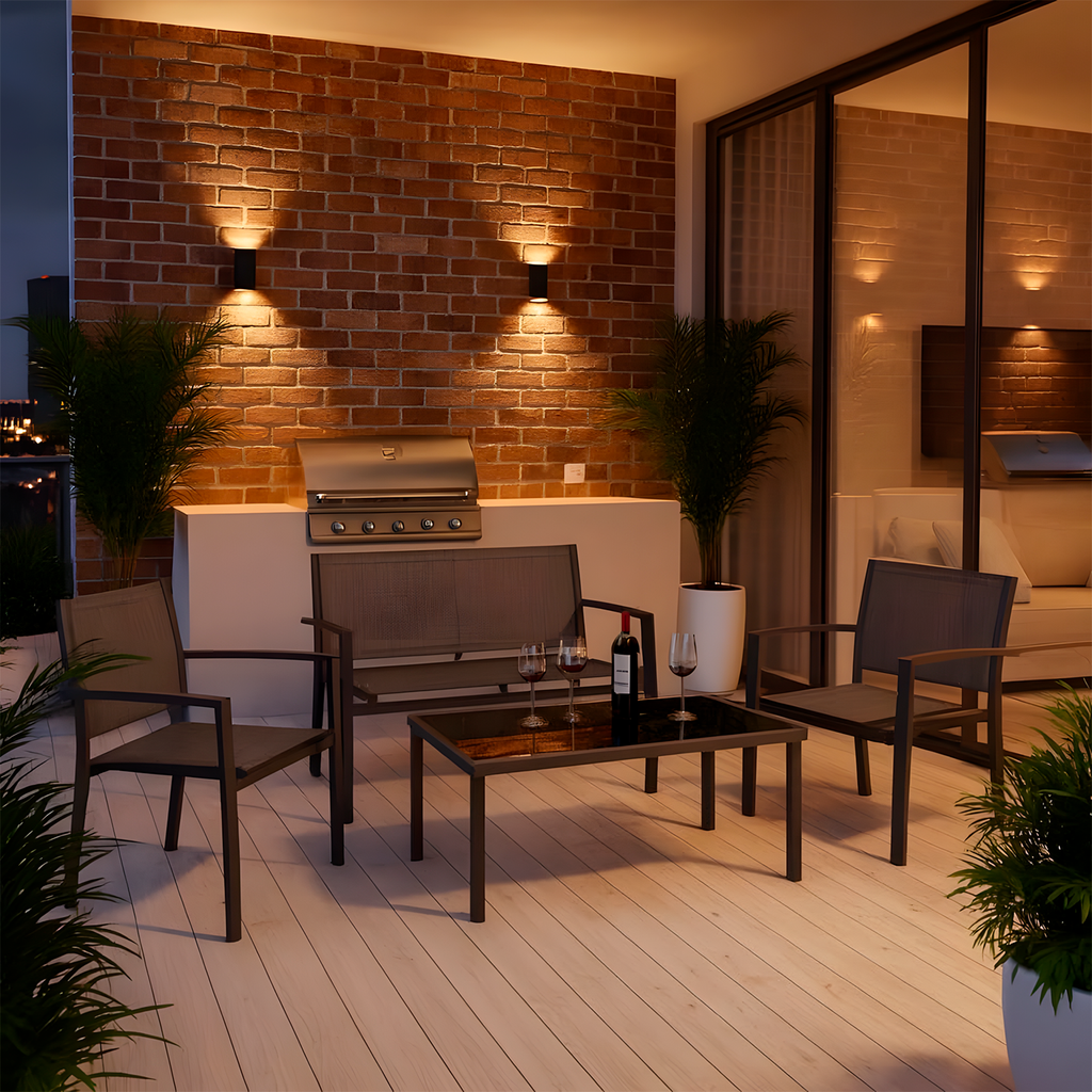 Conjunto Terraço Relax 4 Peças Estrutura Aço Área Externa