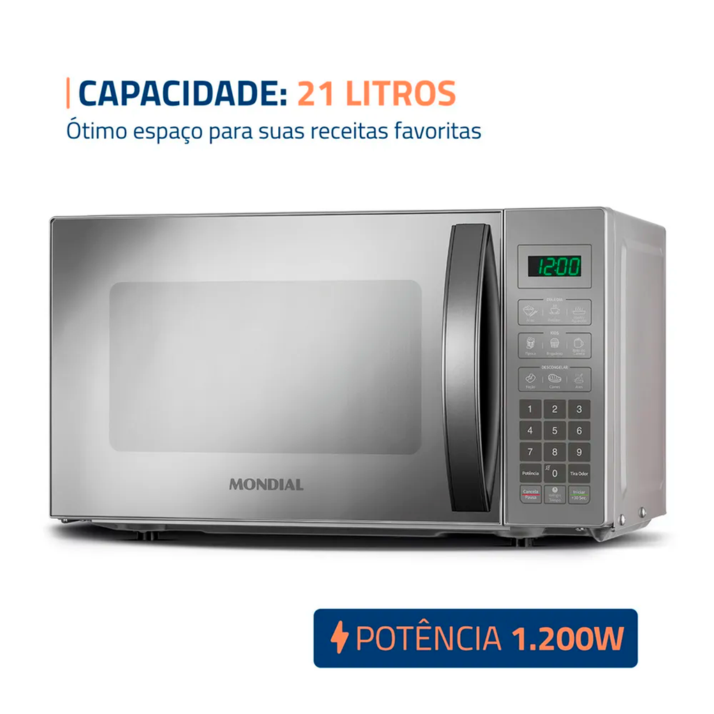Micro-ondas Mondial Mo-01-21-e 1200w 21 Litros