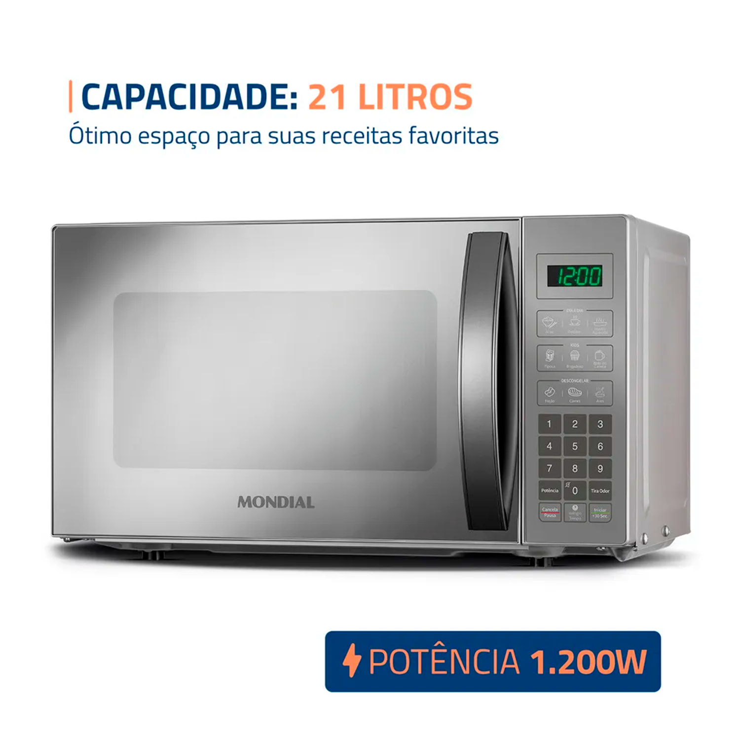 Micro-ondas Mondial Mo-01-21-e 1200w 21 Litros