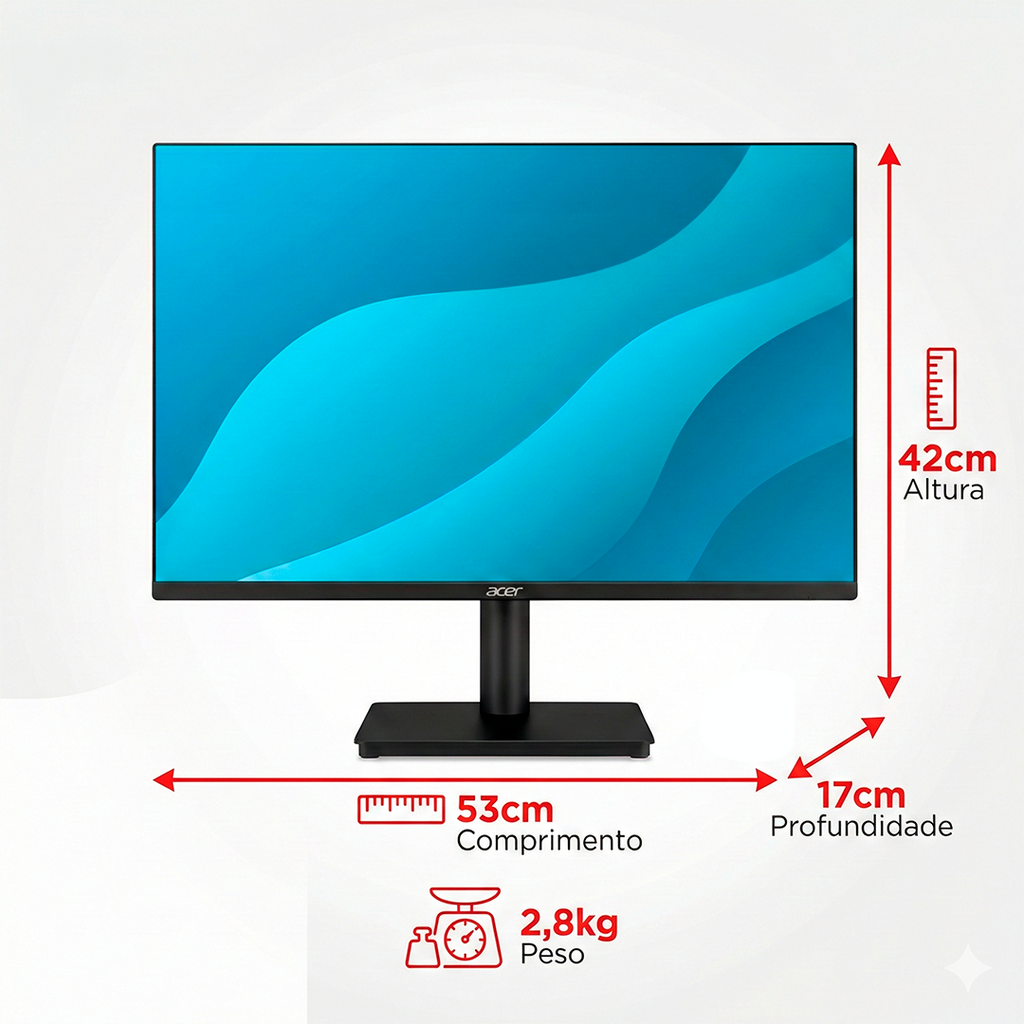 Monitor Acer Mk241y 23.8" 100hz Led Ips Full Hd Bivolt 20W