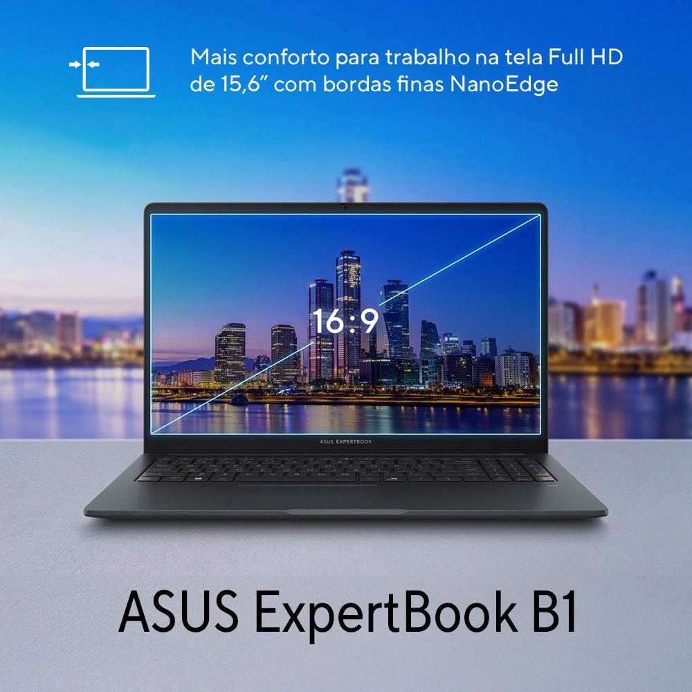 Notebook Asus Expertbook B1 Intel I3 8GB 256GB WinPro11 Tela 16,5”