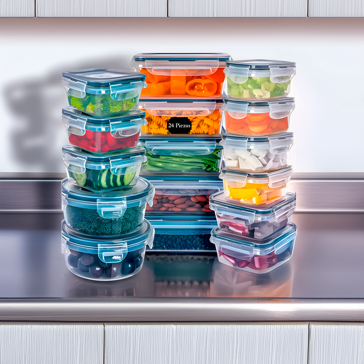 Conjunto 24 Potes Herméticos Croix Empilhavel Tampa E Trava!