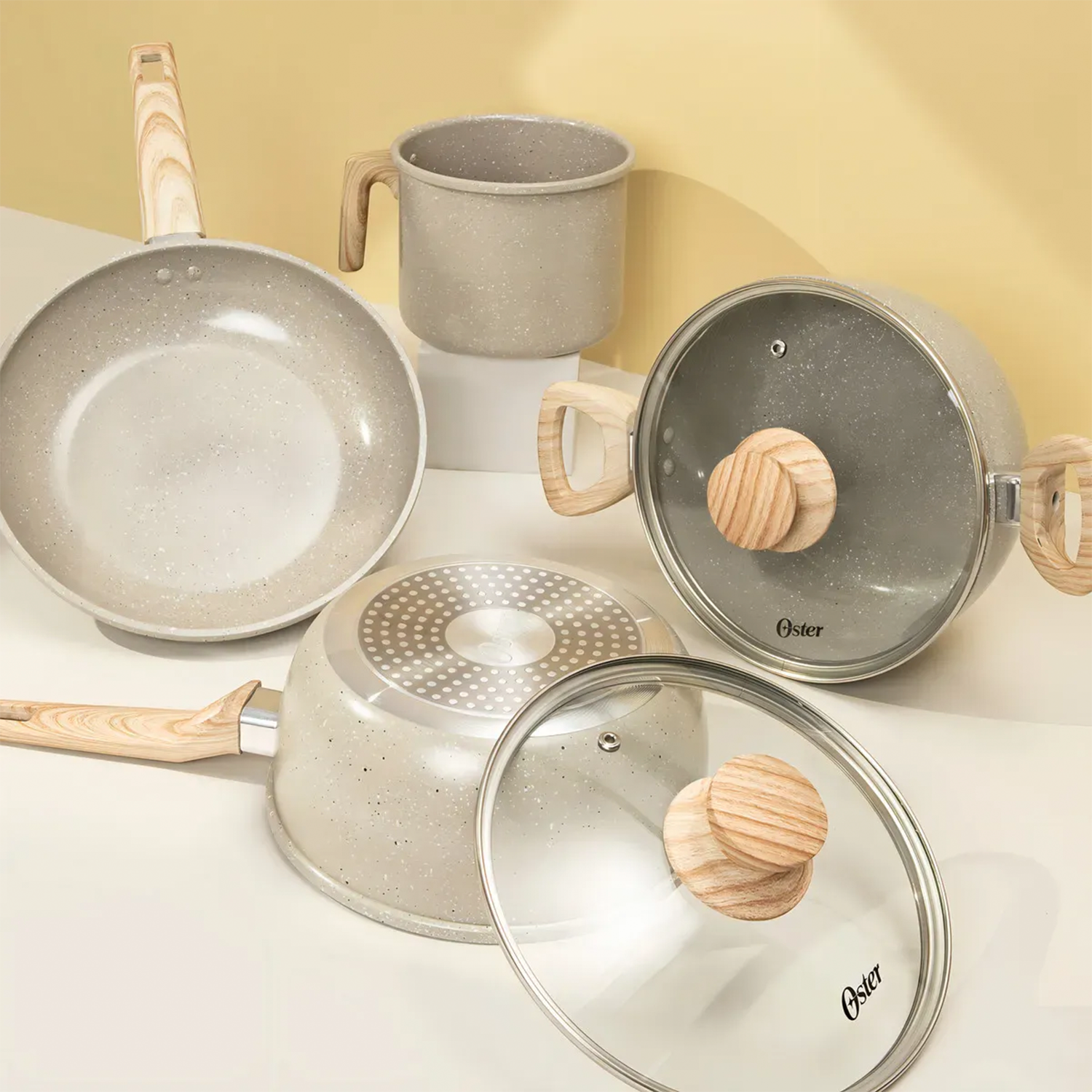 Jogo Panelas Oster Cerâmica Antiaderente Premium 4 Peças