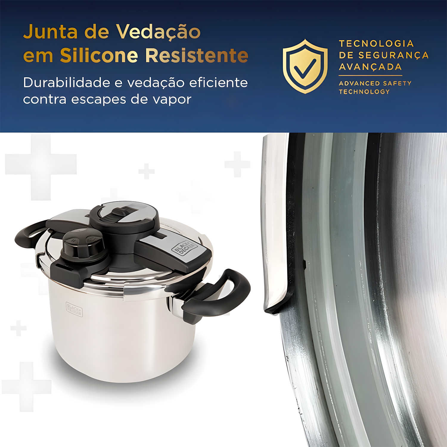 Panela Pressão Black Decker Inox 6L Pro Fechamento Externo
