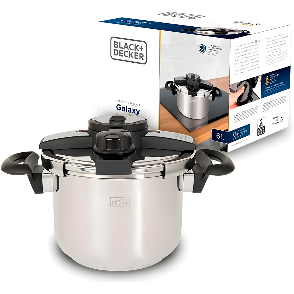 Panela Pressão Black Decker Inox 6L Pro Fechamento Externo