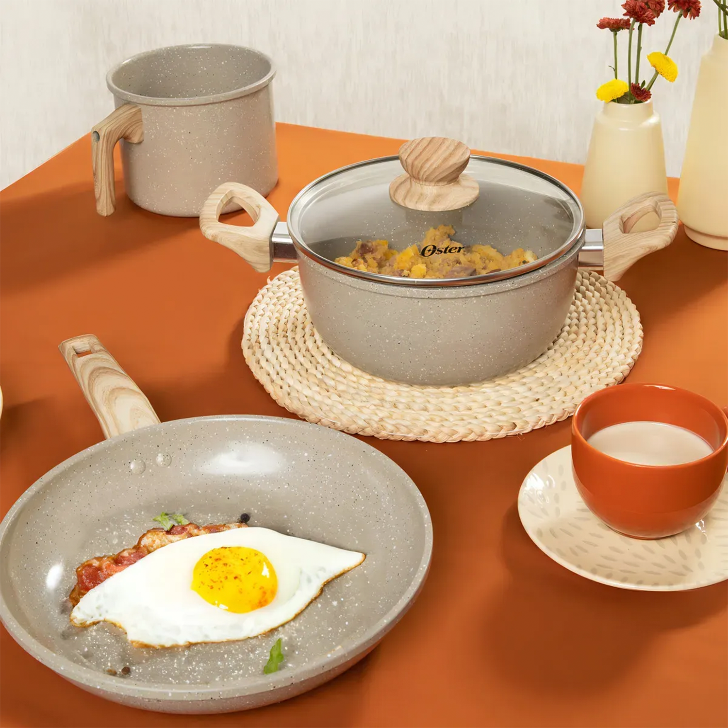 Jogo Panelas Oster Cerâmica Antiaderente Premium 4 Peças