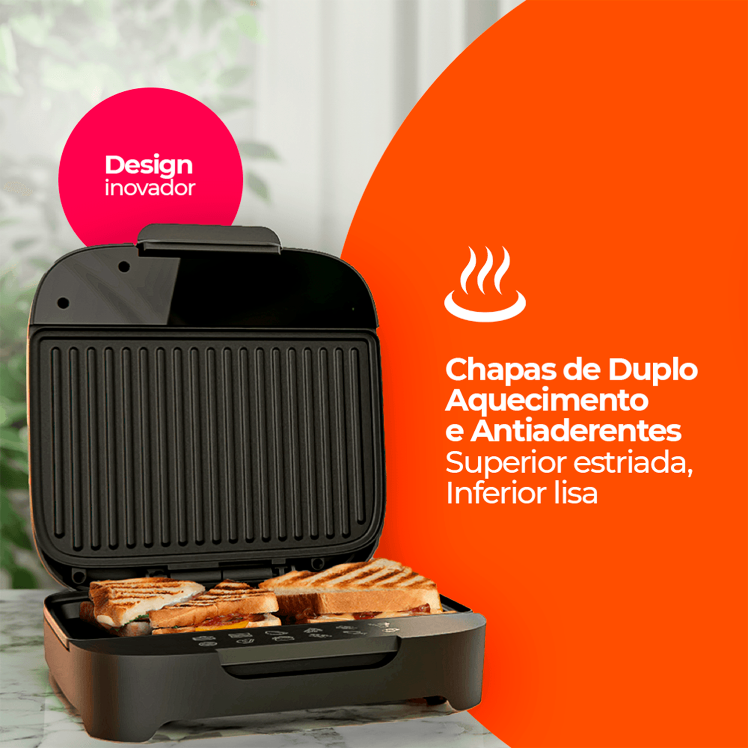 Sanduicheira Elétrica Cadence Click San400 750w 2 Chapas