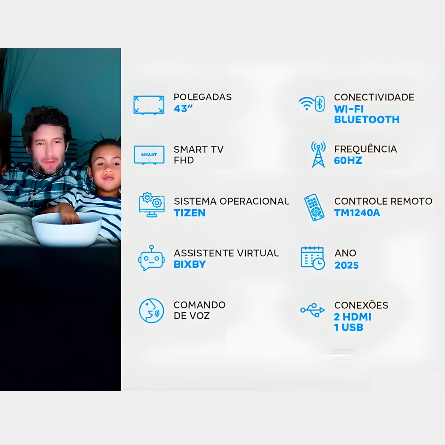 Smart Tv LS43F6000 Samsung LED 43" Full HD Tizen Voice Ready