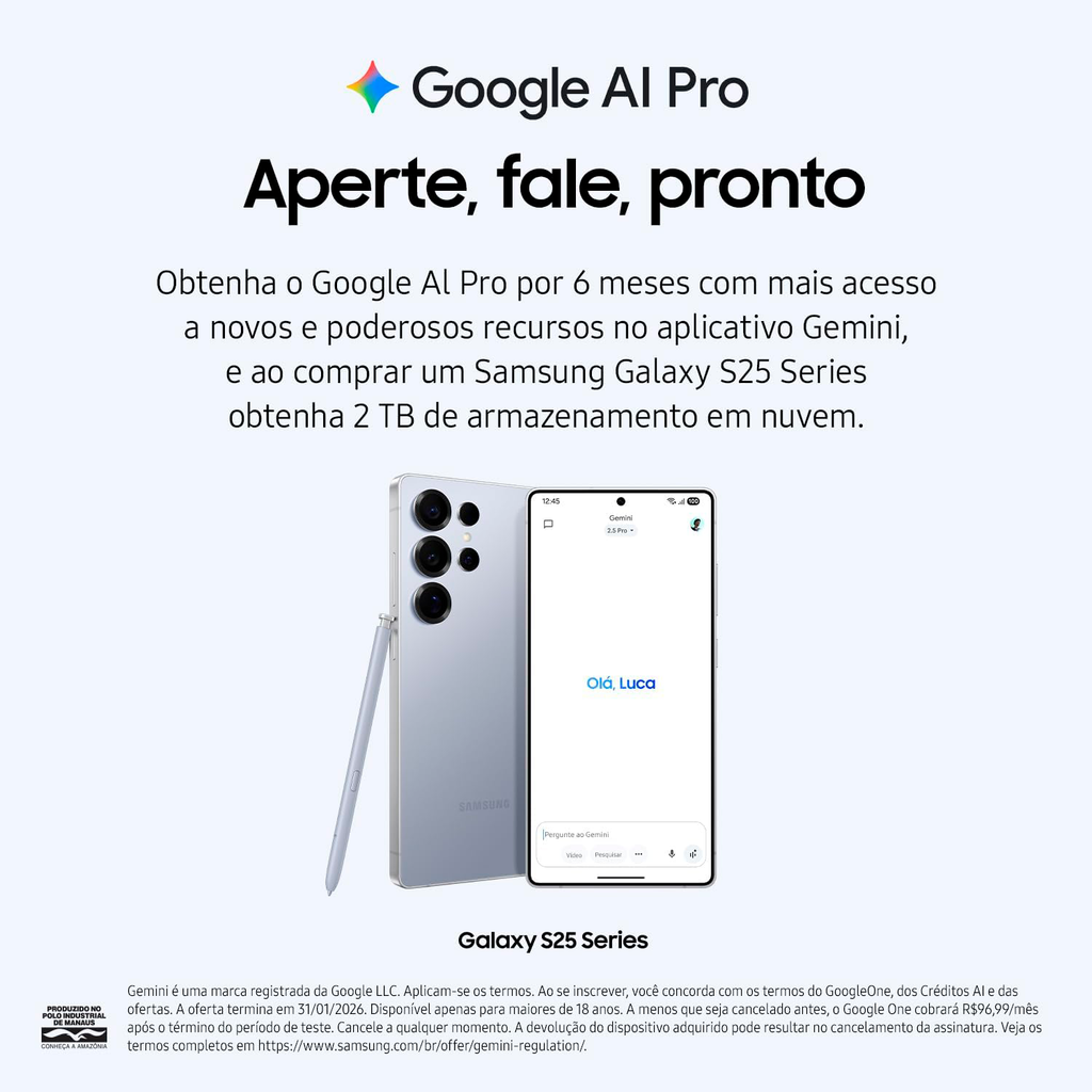 Smartphone Samsung Galaxy S25+ Octa Core 12GB Ram 256GB 6.7”