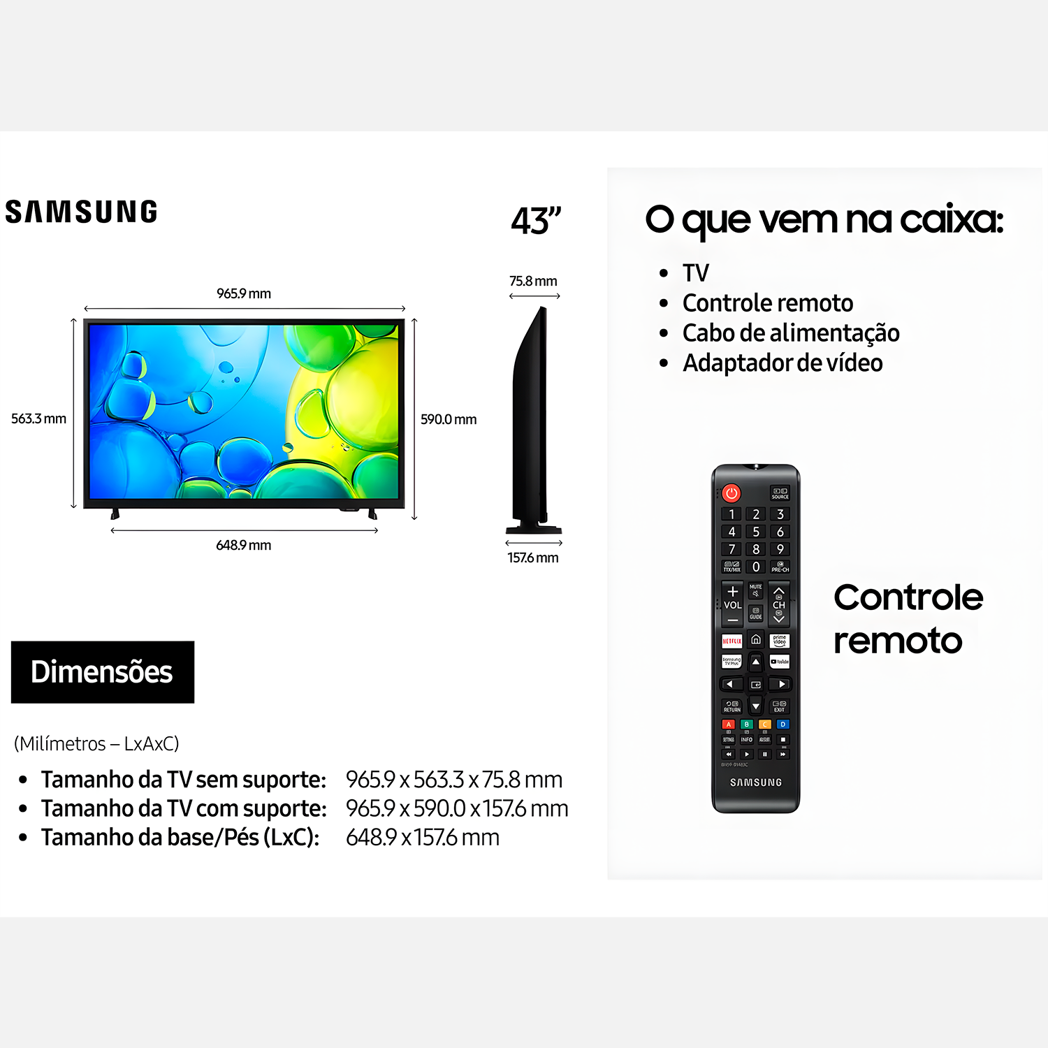 Smart Tv LS43F6000 Samsung LED 43" Full HD Tizen Voice Ready
