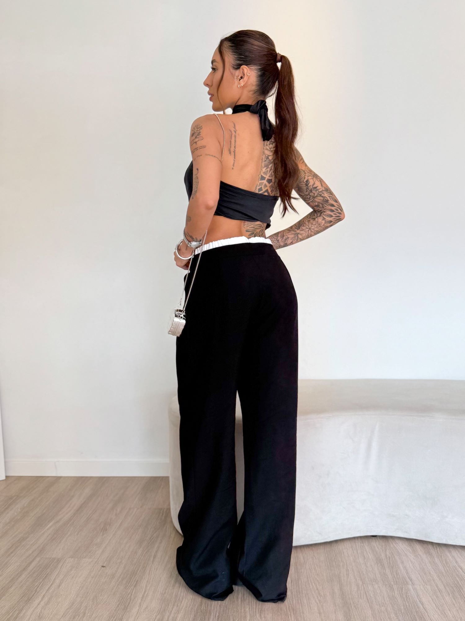 CALÇA ROMA LINHO PRETO